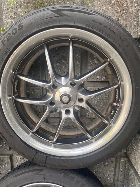 中古　ワークマイスター WORk 7.5jx17+48 PCD114.3 5H専用ナット付 タイヤは225/45R17 ４本 ステップワゴンで使用_画像4