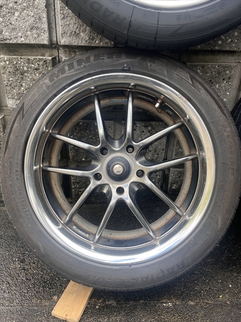 中古　ワークマイスター WORk 7.5jx17+48 PCD114.3 5H専用ナット付 タイヤは225/45R17 ４本 ステップワゴンで使用_画像6