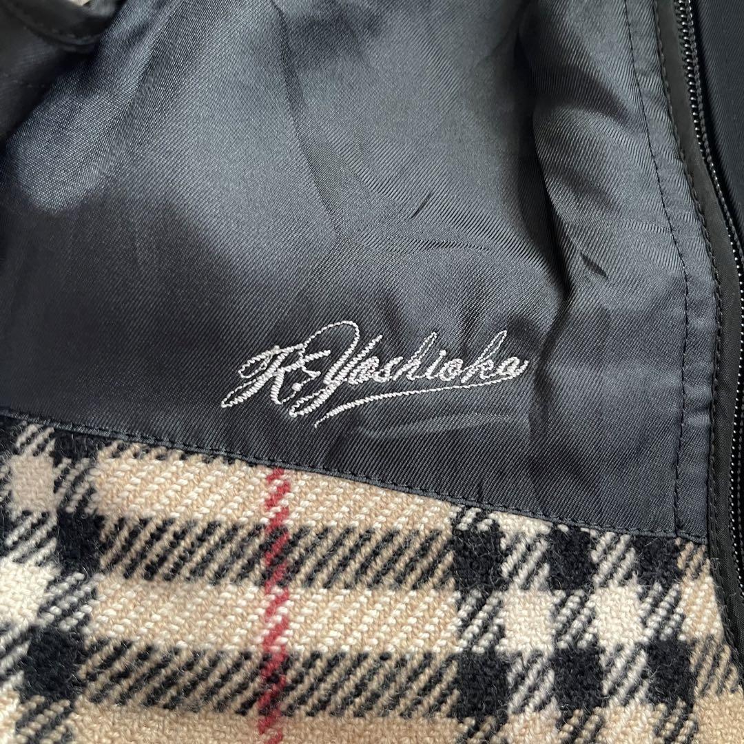 美品 カシミヤ混　Burberry London バーバリーロンドン トレンチコート ロング丈 ライナー付き ノバチェック 黒 ブラック Lサイズ_画像9