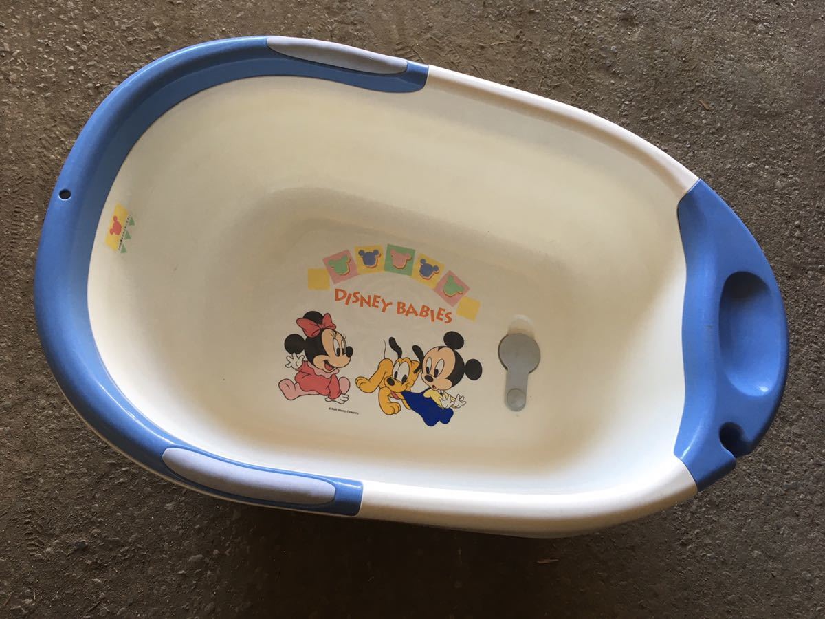 N 2F]* pick up welcome * Disney baby bath DISNEY BABIES SHOWA show wa Mickey baby .. bath child child blue color blue present condition 