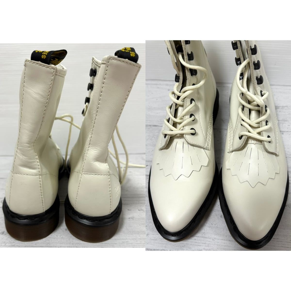 ■新品未使用■ Dr. Martens ドクターマーチン BONNIE 8ホールキルト付きブーツ ホワイト ロングブーツ ブーツ UK9 28.0cm_画像6