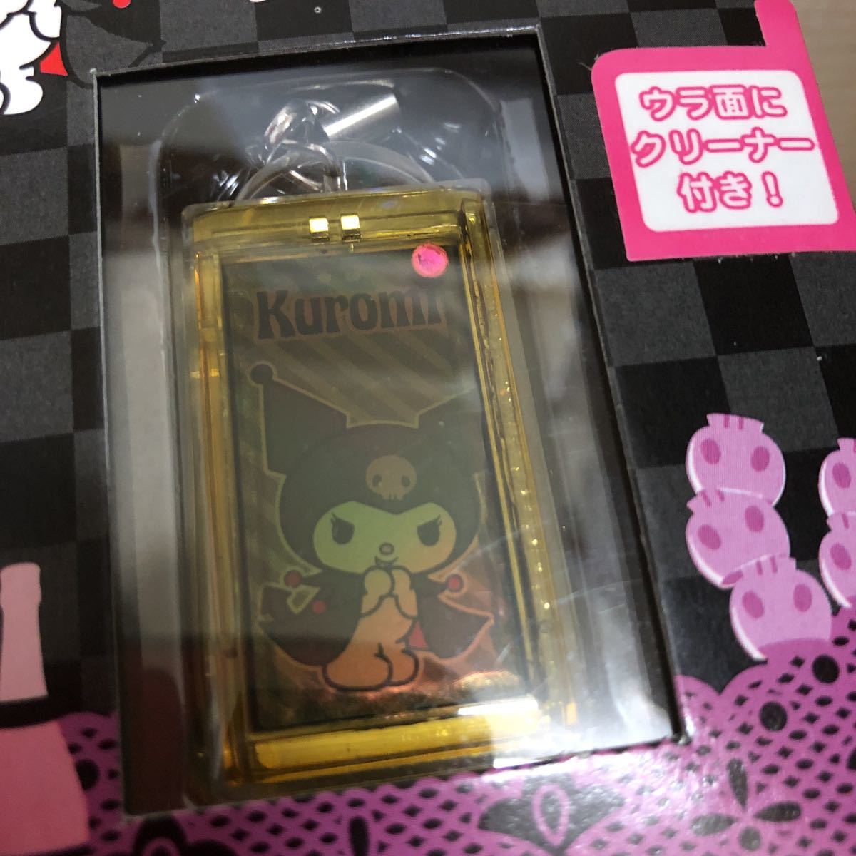  rare Sanrio [ black mi flash strap ] unused goods solar power . blinking. back surface . cleaner attaching 