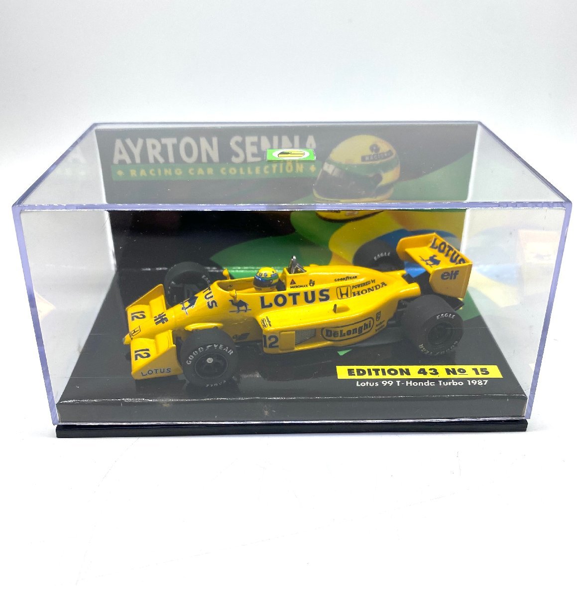 192^AYRTON SENNA *RECING CAR CORECTION* Ayrton Senna LOTUS 99 T-Honda Turbo 1987 case . little scratch equipped.