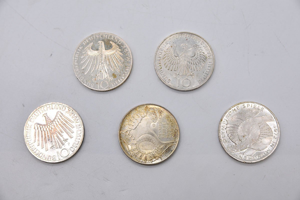 ●外国貨幣 ミュンヘン オリンピック 記念銀貨 10マルク 5点セットの画像7