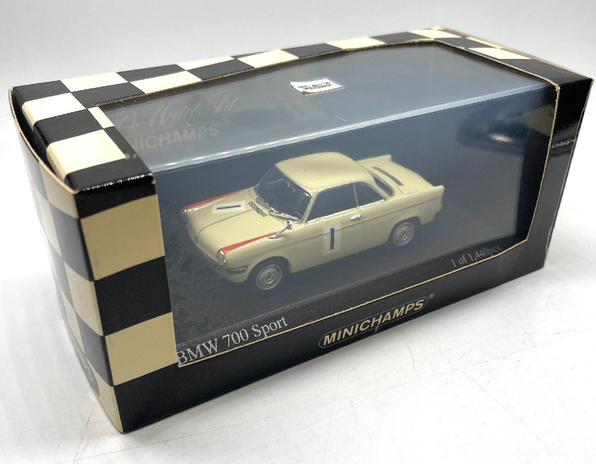 236△ MINICHAMPS ミニチャンプス BMW 700 sport 1961 クリーム色 No.1_画像2