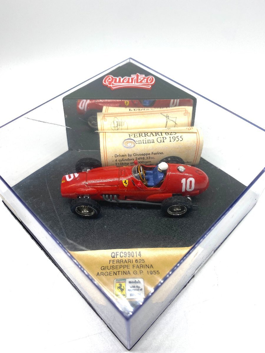 175△Quartzo エクゾト QFC99014 FERRARI 625 GIUSEPPE FARINA ARGENTINA G.P.1955 赤10号車 1/43_画像2