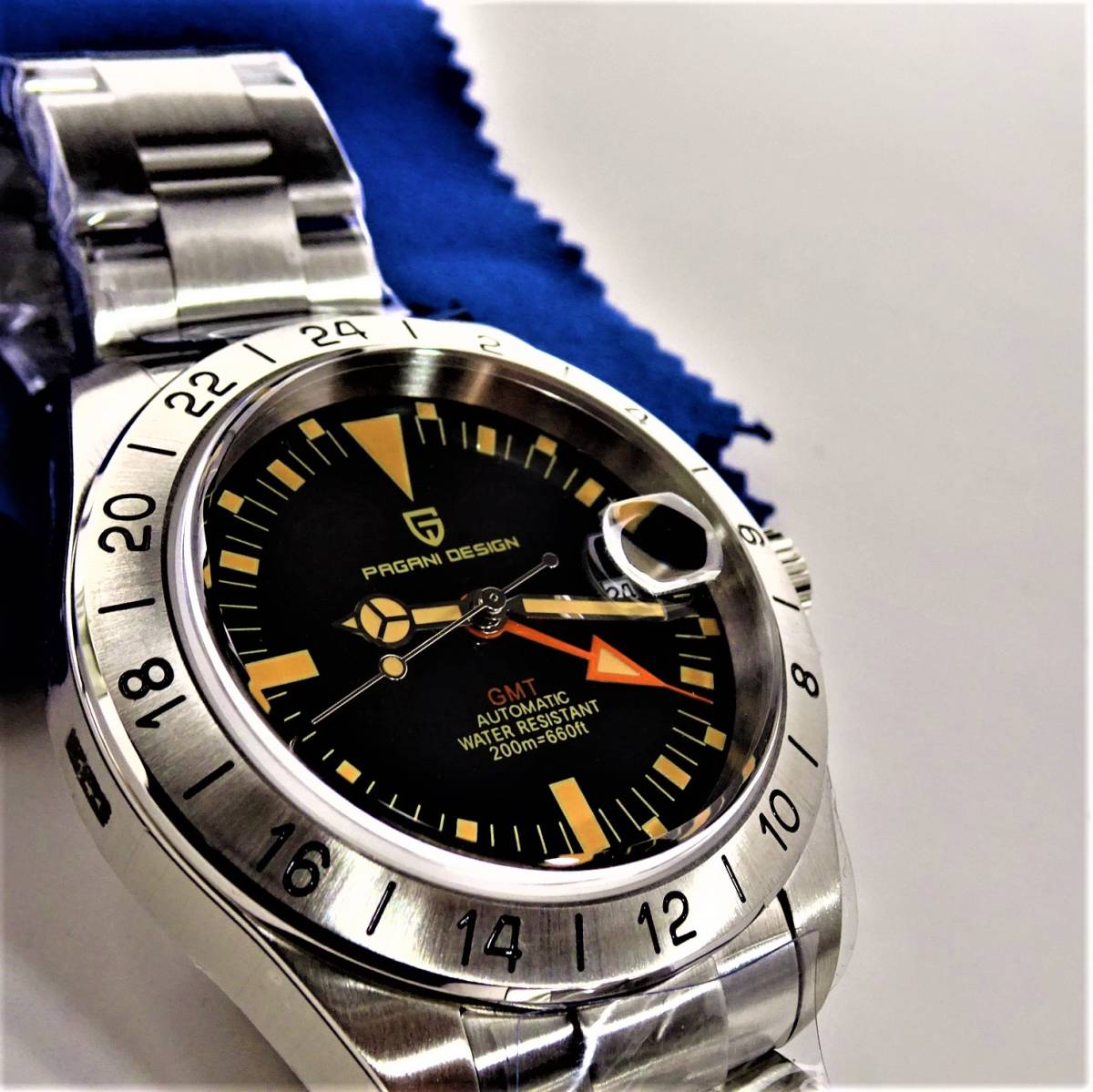 新品・パガーニデザイン PAGANI DESIGN オマージュウォッチ腕時計 GMT針 機械式 PD-1693・SUS316Lフルステンレス製モデル _画像9