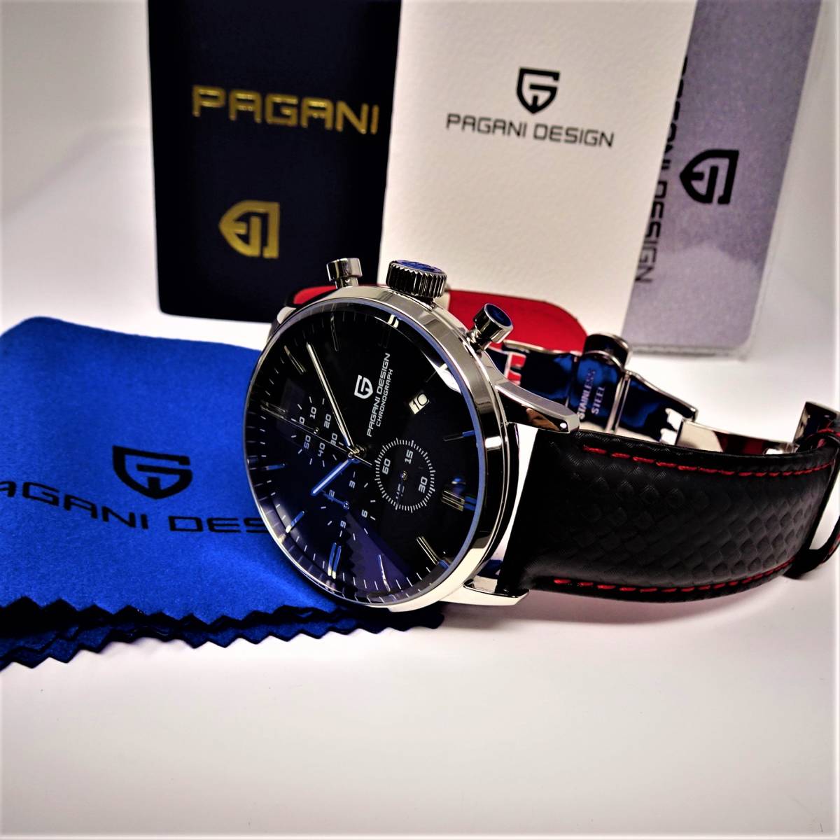 新品・パガーニ腕時計メンズ・VK67クロノグラフクォーツ式スモールセコンドビジネスモデル腕時計 ・本革ベルト・オマージュ・PD-2720_画像10