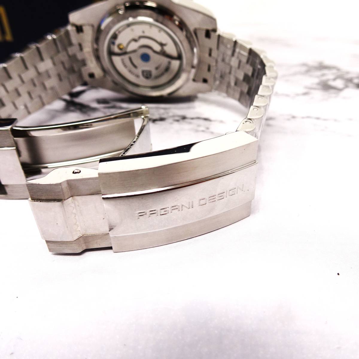 新品・パガーニデザインブランド・メンズ・機械式腕時計 ・GMT針オマージュウオッチ・ペプシベゼル・ジュビリーメタルストラップPD-1662_画像7