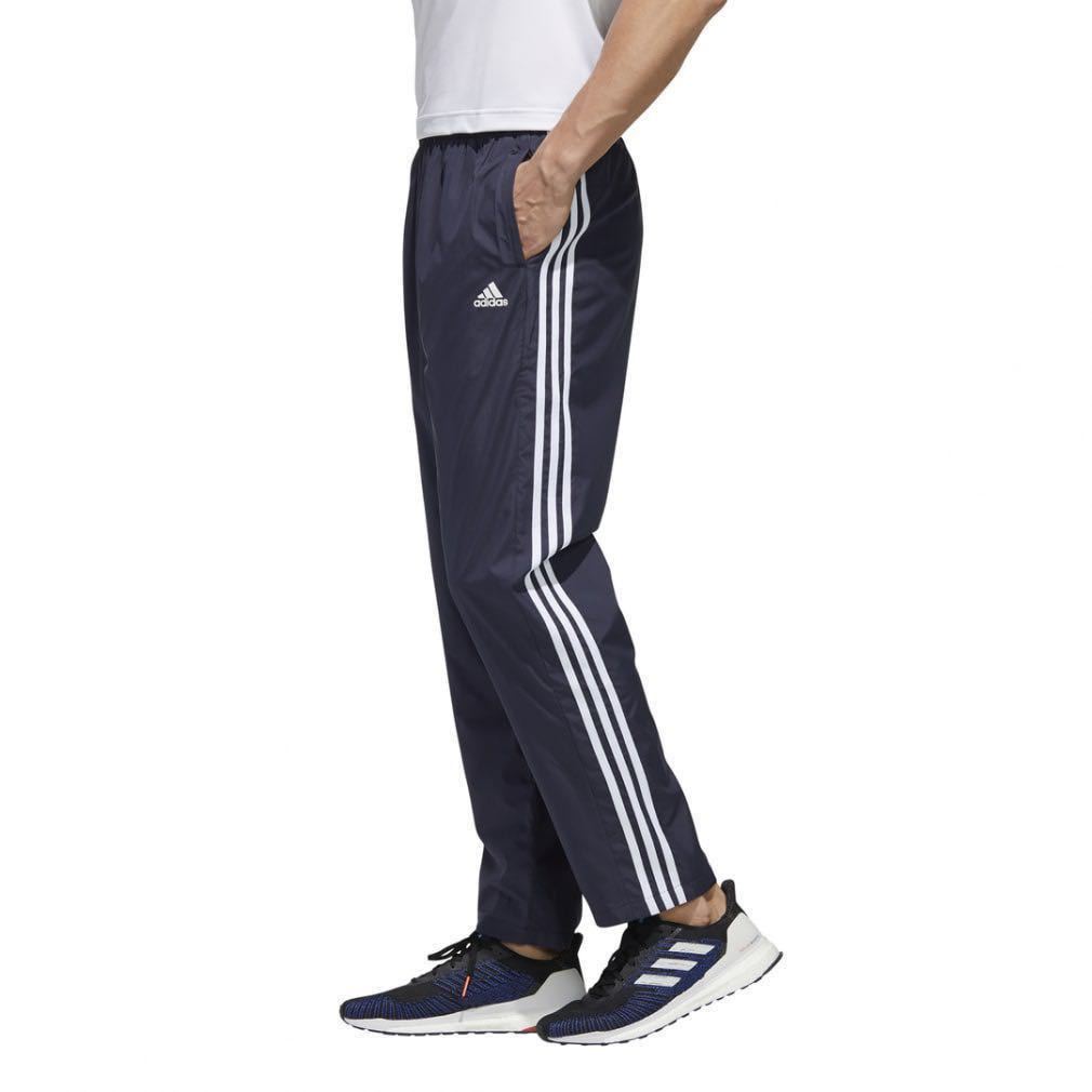 ★送料230円 adidas ウィンドブレーカー【L】裏起毛 パンツ 防寒 防風 長ズボン ロングパンツ 紺 ウインド アディダス ナイロン ジャージ_画像4