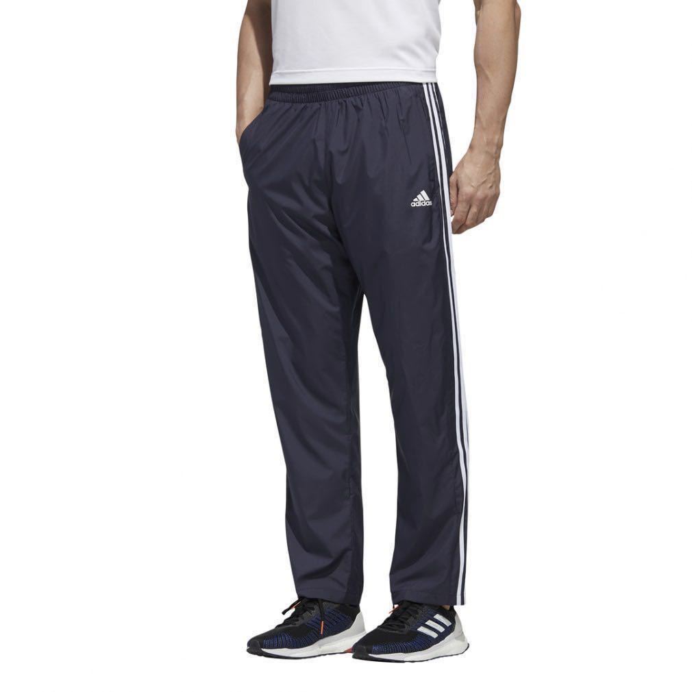 ★送料230円 adidas ウィンドブレーカー【2XL】裏起毛 パンツ 防寒 防風 長ズボン パンツ ウインド アディダス ナイロン ジャージ 黒 XO_画像2