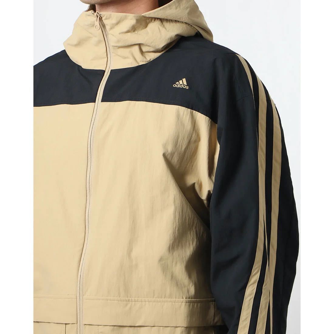 新品未使用 adidas ナイロン ジャケット【3XL】定価10989円 アディダス ベージュ マウンテン パーカー 上着 ジャージ 5905 アウター 黒 2XO_画像5