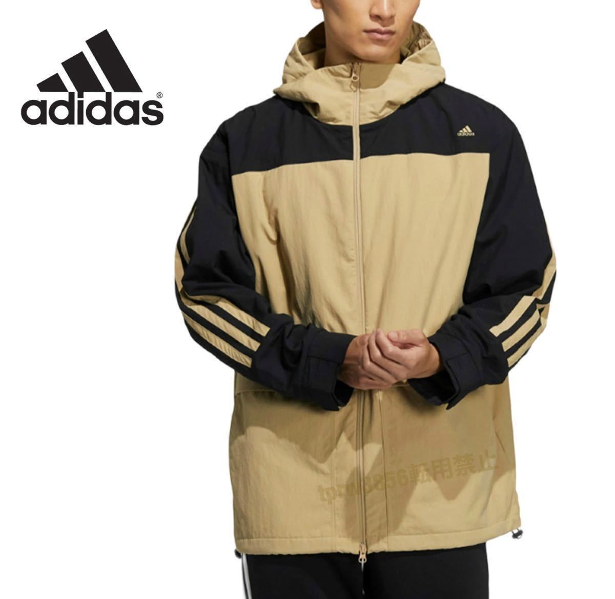 新品未使用 adidas ナイロン ジャケット【L】定価10989円 アディダス ベージュ マウンテン パーカー 上着 ジャージ 5905 アウター 黒_画像1