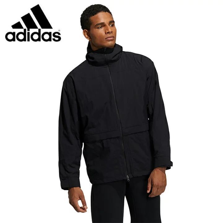 新品未使用 adidas ナイロン ジャケット【XL】定価10989円 アディダス マウンテン パーカー 上着 ジャージ アウター 黒 5904 フーディー O_画像1