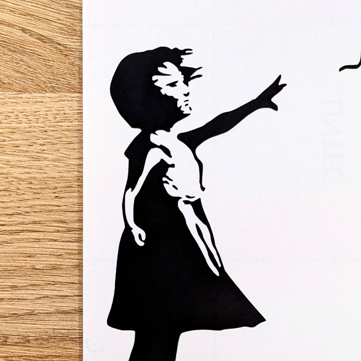 バンクシー　#63　風船と少女　ワンピース　ストリートアート　カッティングステッカー　シール　ウォールステッカー　壁紙シール　　_画像2