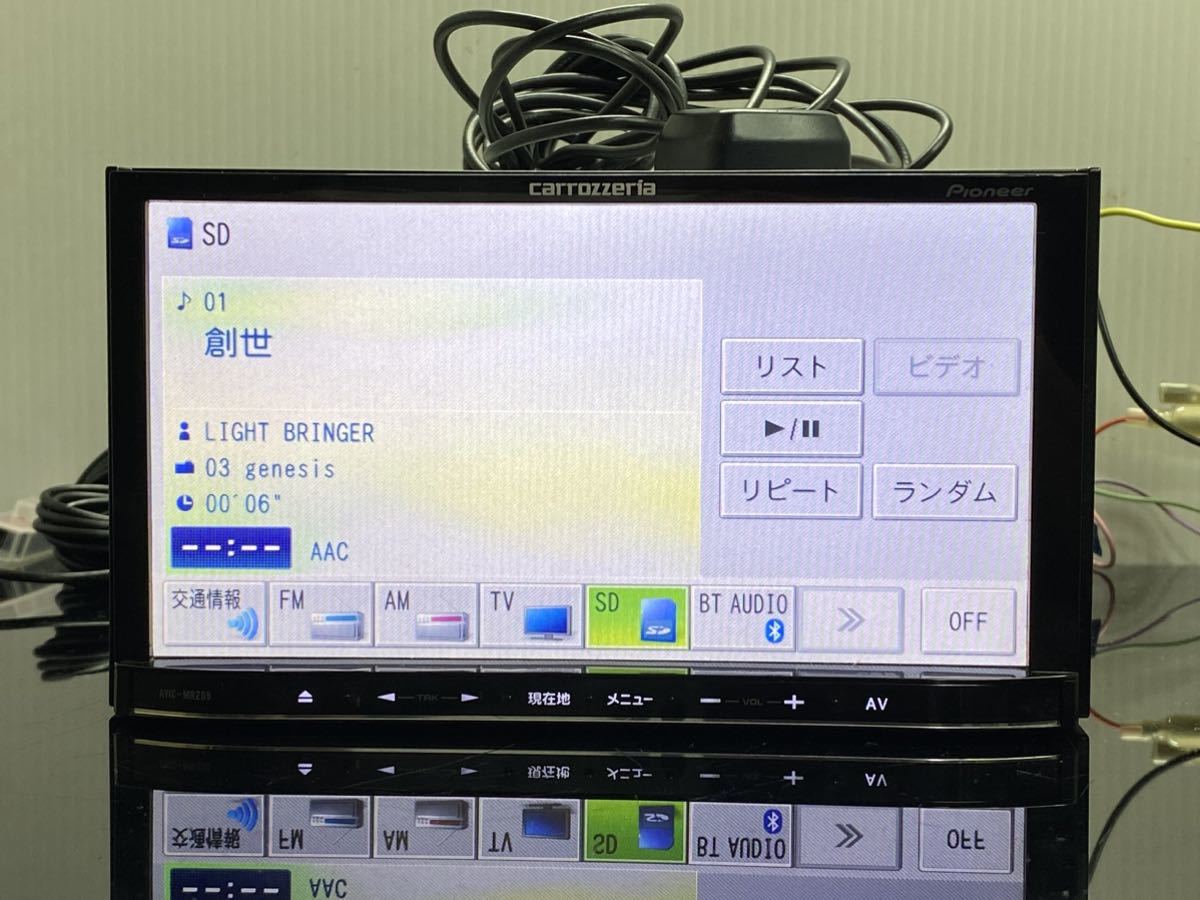 AVIC-MRZ09 バージョンアップ カロッツェリア 4chフルセグTV Bluetoothオーディオ DVD SD CD USB 新品フィルムアンテナ マイク付 送料無料_画像4