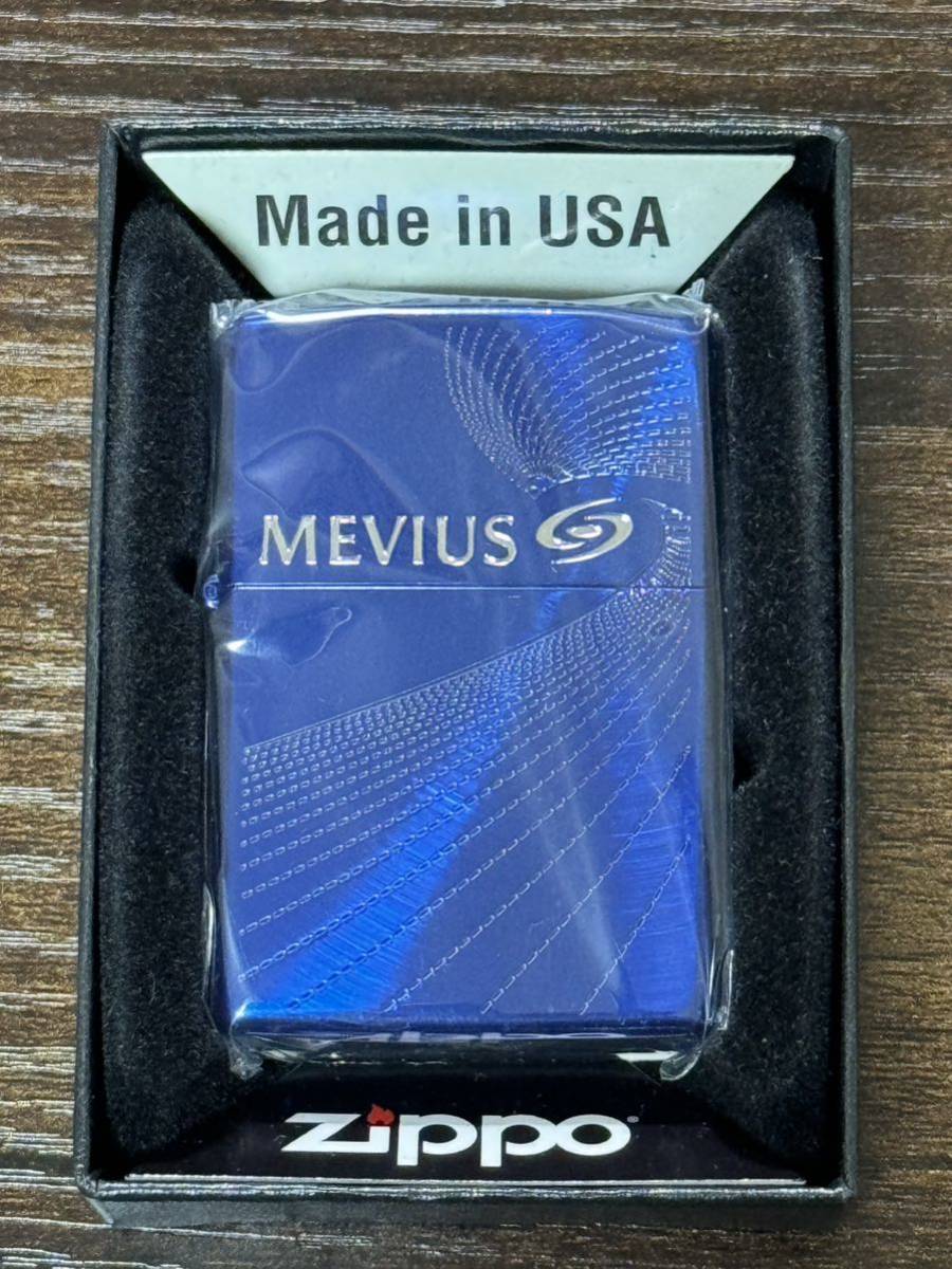 zippo メビウス ブルー 限定品 MEVIUS BLUE 2020年製 MILD SEVEN マイルドセブン 前面刻印 デットストック ケース 保証書