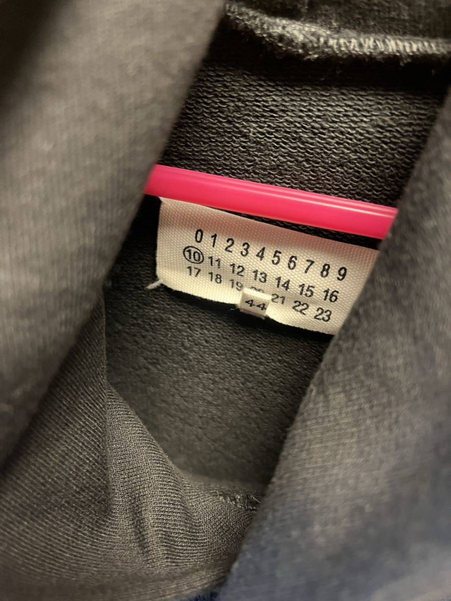 正規 21AW Maison Margiela メゾン マルジェラ 反転 ロゴ プルオーバー フーディー パーカー 黒 44 S50GU0167  S25503