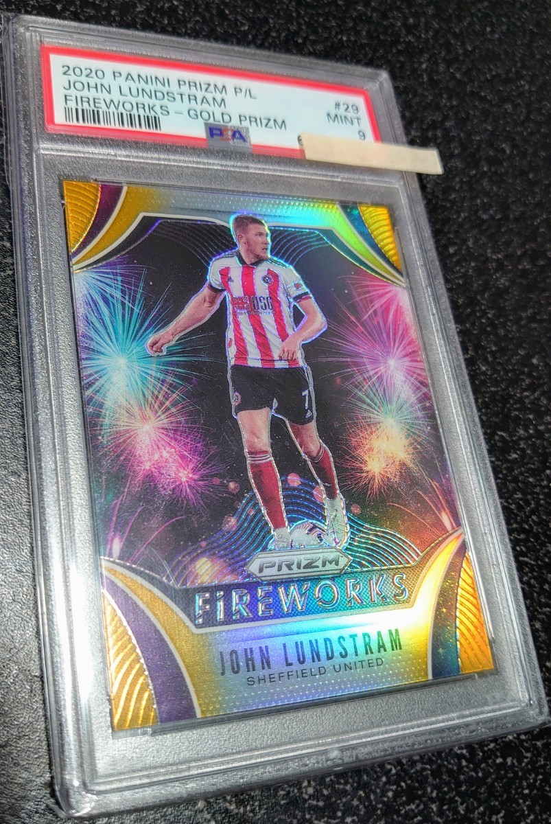 【GOLD 10枚限定】2020 panini PRIZM PREMIERE LEAGUE PSA9 JOHN LANDSTRAM　ジョーン・ランドストラム　シェフィールド　リヴァプール_画像1