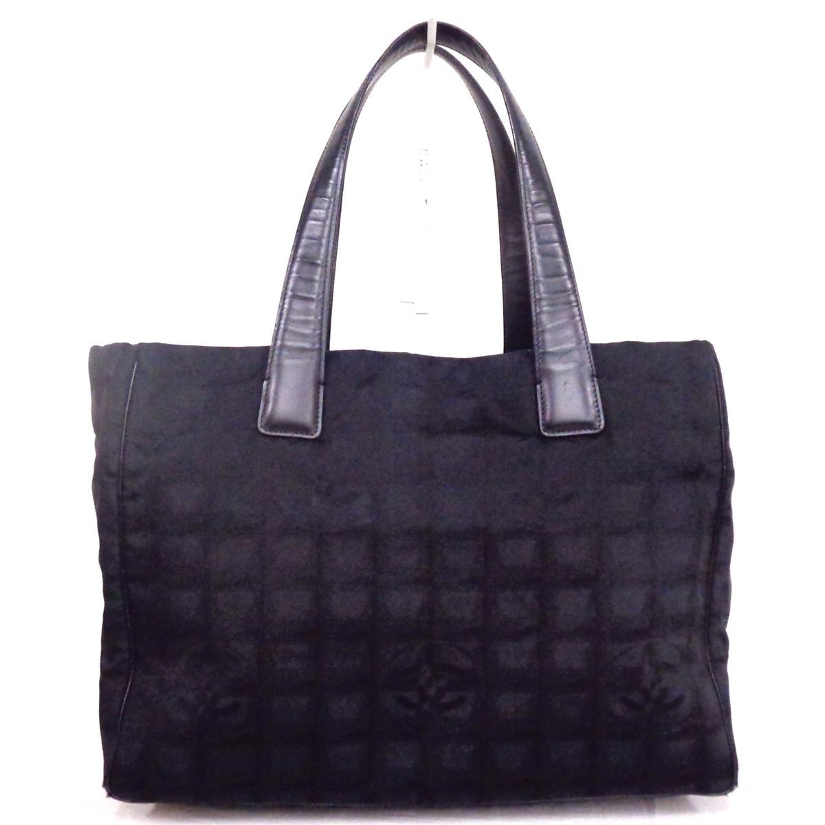 APA655☆【CHANEL/シャネル】ニュートラベルライン トートバッグ MM 約25×33cm 黒 ■NK666_画像2