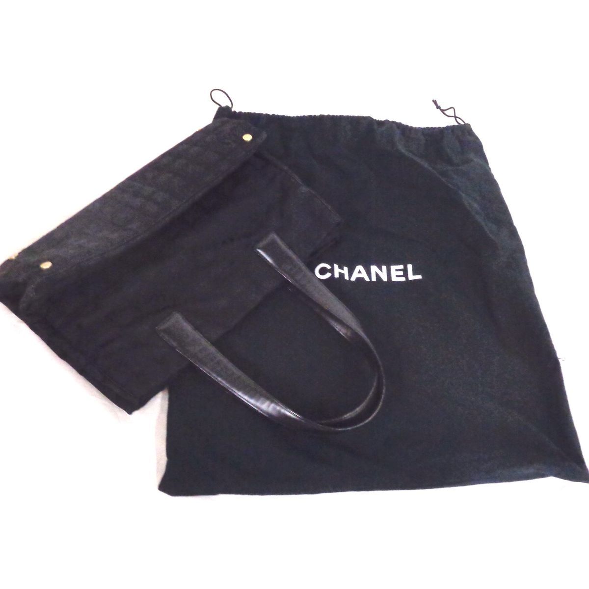 APA655☆【CHANEL/シャネル】ニュートラベルライン トートバッグ MM 約25×33cm 黒 ■NK666_画像9