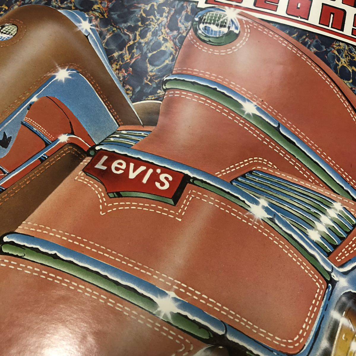 ビンテージ Levi's Movin' On JEANS リーバイス 501XX デニム ジーンズ Kelley Mouse Studios スタンリーマウス ロック Tシャツ ポスター_画像4