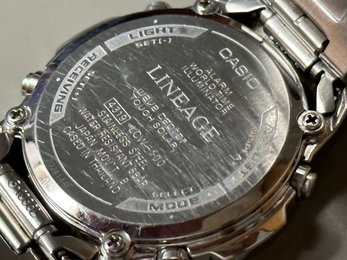 1円〜◆CASIO カシオ LINEAGE リニエージ LCW-100 ソーラー電波時計 メンズ腕時計 稼働品_画像8