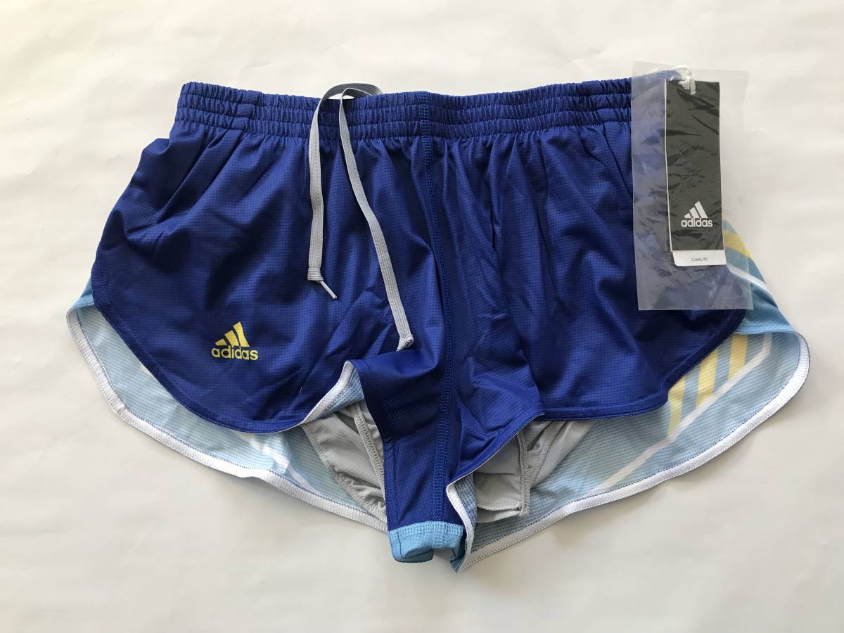 当時物　未使用　デッドストック　アディダス　adidas　ランニングパンツ　インナー付き　陸上　マラソン　サイズ：L　　HF63_画像1