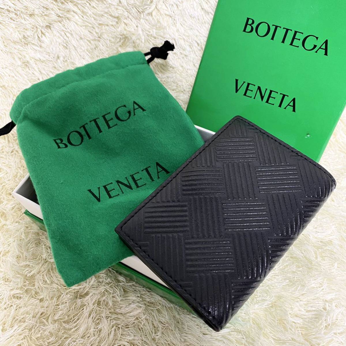 極美品 BOTTEGAVENETA ボッテガヴェネタ デボス イントレチャート 名刺入れ カードケース カードホルダー 小銭入れ