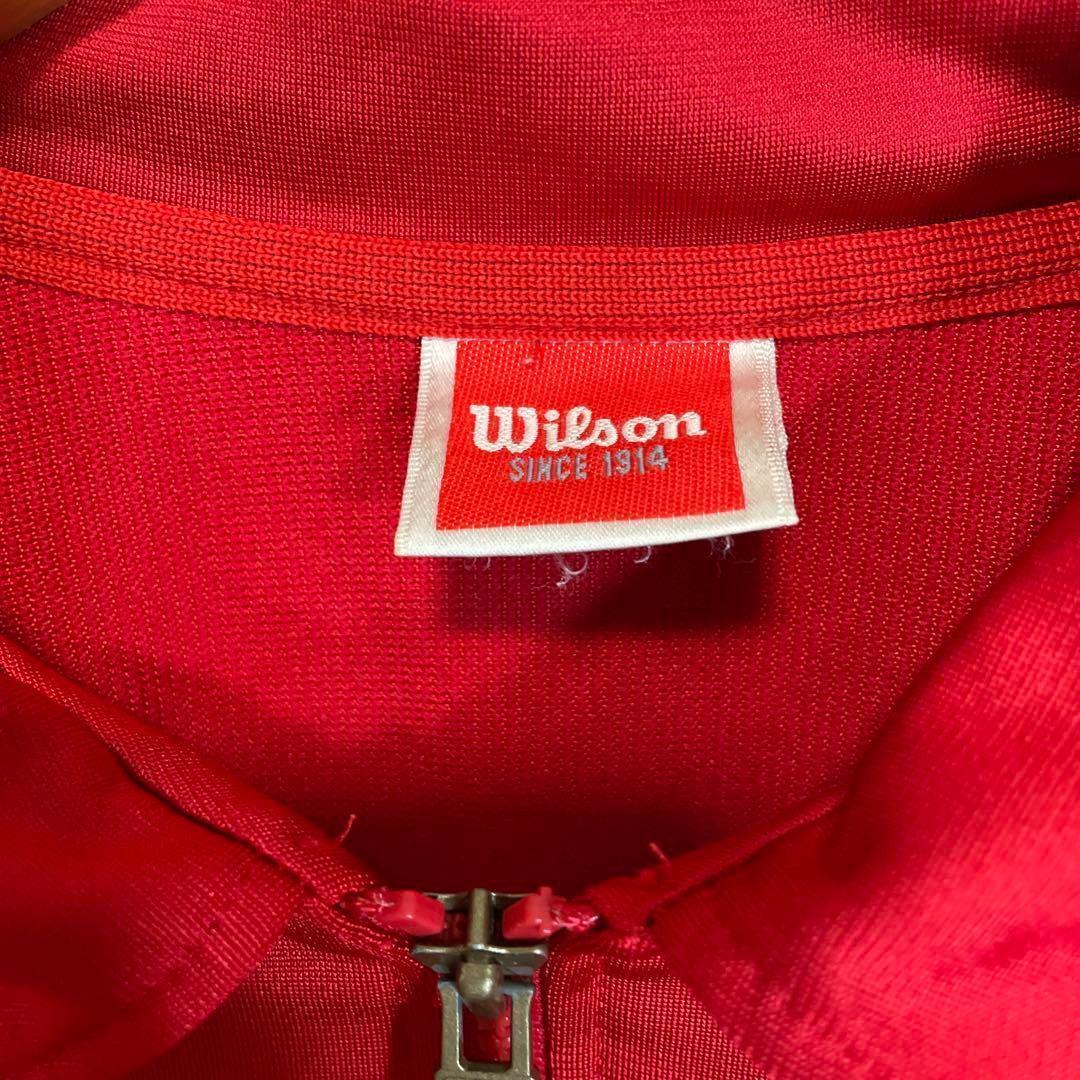 WILSON ウィルソン　上ジャージトラックジャケット　赤黒　メンズL b17_画像6