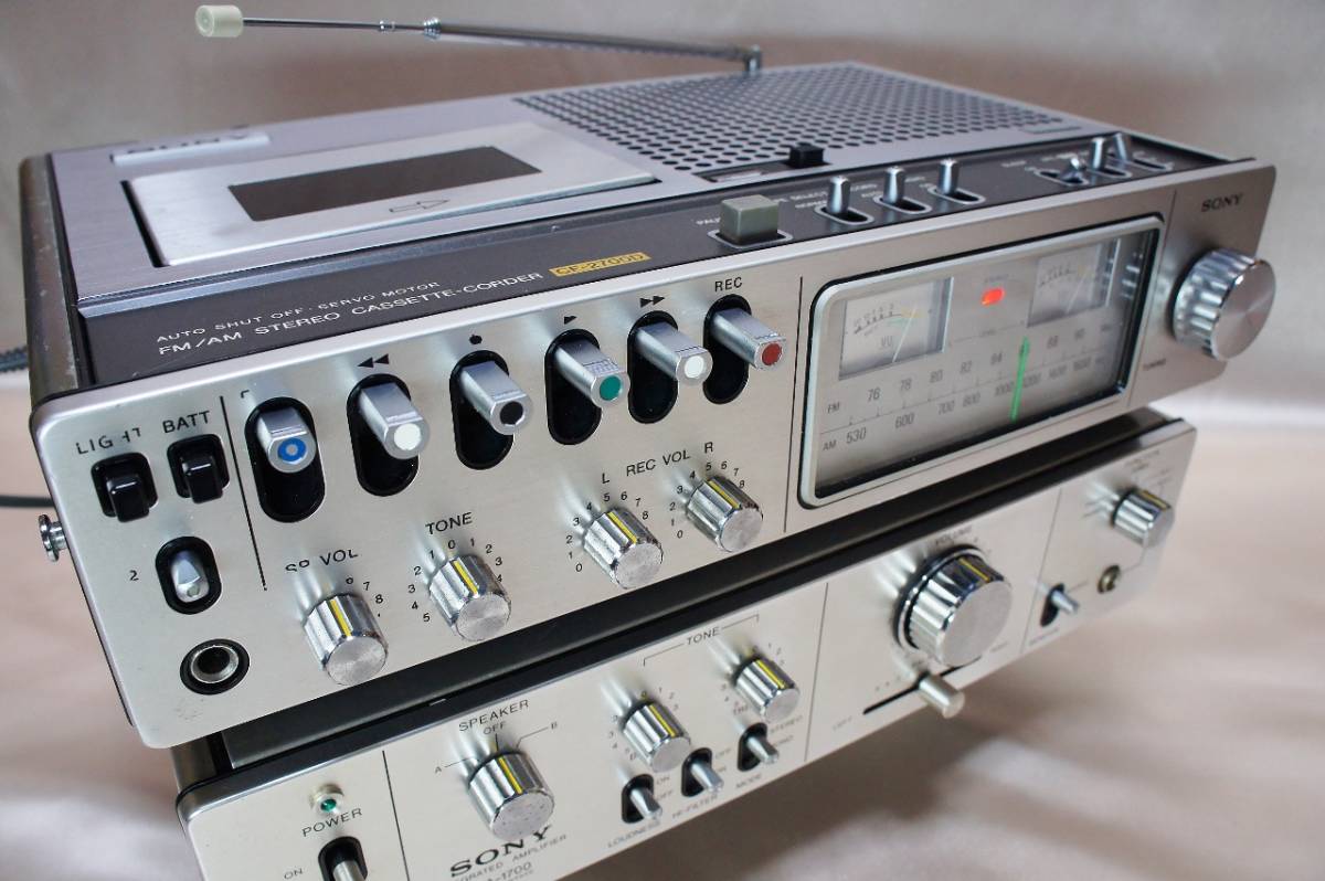 原文:☆希少なペア☆SONY☆ラジカセデンスケ☆CF-2700D&アンプTA1700☆カセットテープ☆ラジオ☆カセットデッキ☆ソニー☆