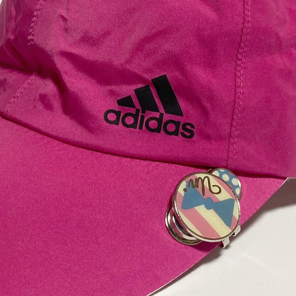 adidas GOLF ☆ ゴルフマーカー付 ナイロン キャップ ピンク 56-58cm ゴルフ スポーツ トレーニング アディダス■SHW202_画像5