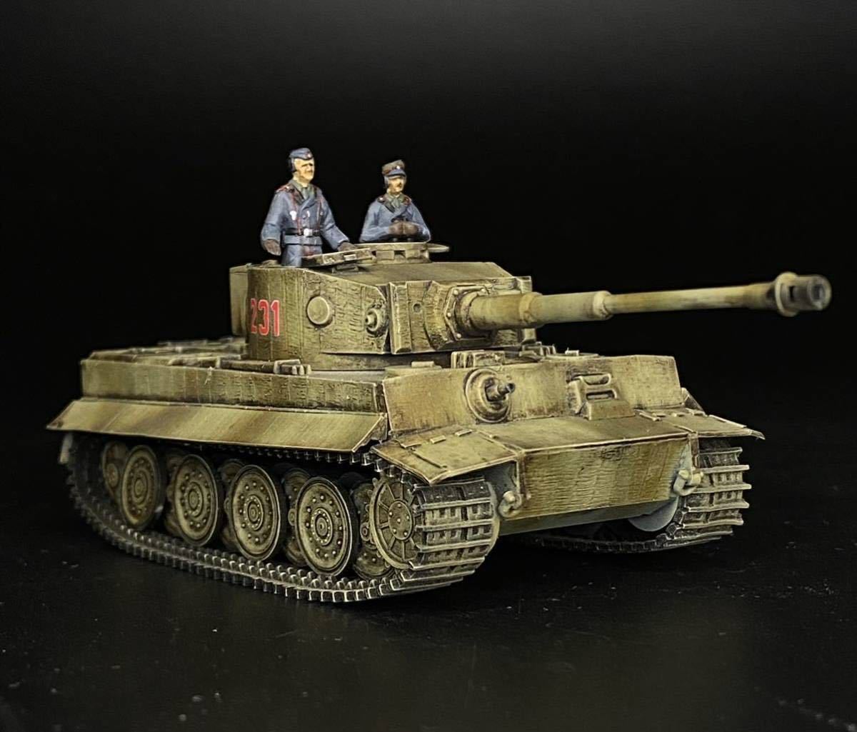【完成品】ハセガワ 1/72 ティーガーI 後期タイプ AFV 戦車 プラモデル スケモ ドイツ タイガー戦車
