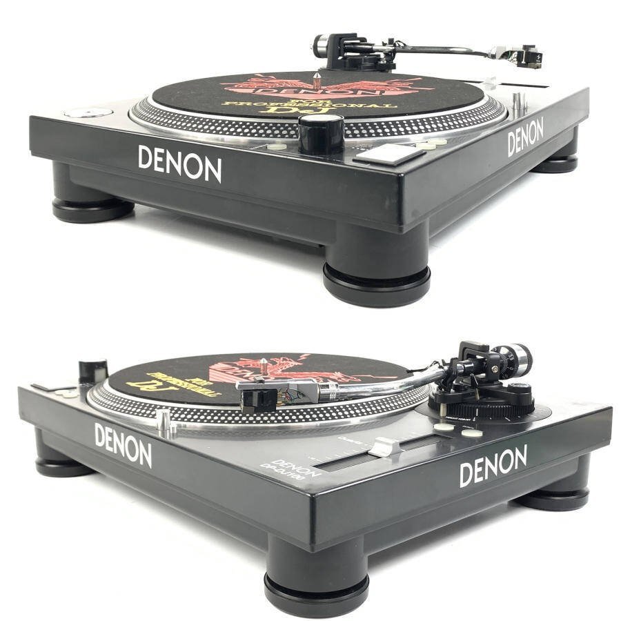 DENON デノン DP-DJ100 レコードプレーヤー DJ カートリッジ：SHURE/M44G搭載 EPアダプター スリップマット付き★現状品_画像7