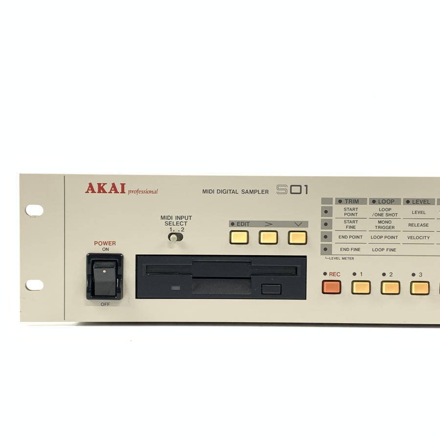 AKAI アカイ S01 MIDI DIGITAL SAMPLER サンプラー 電源コード/フロッピーディスク4枚付き★現状品_画像3