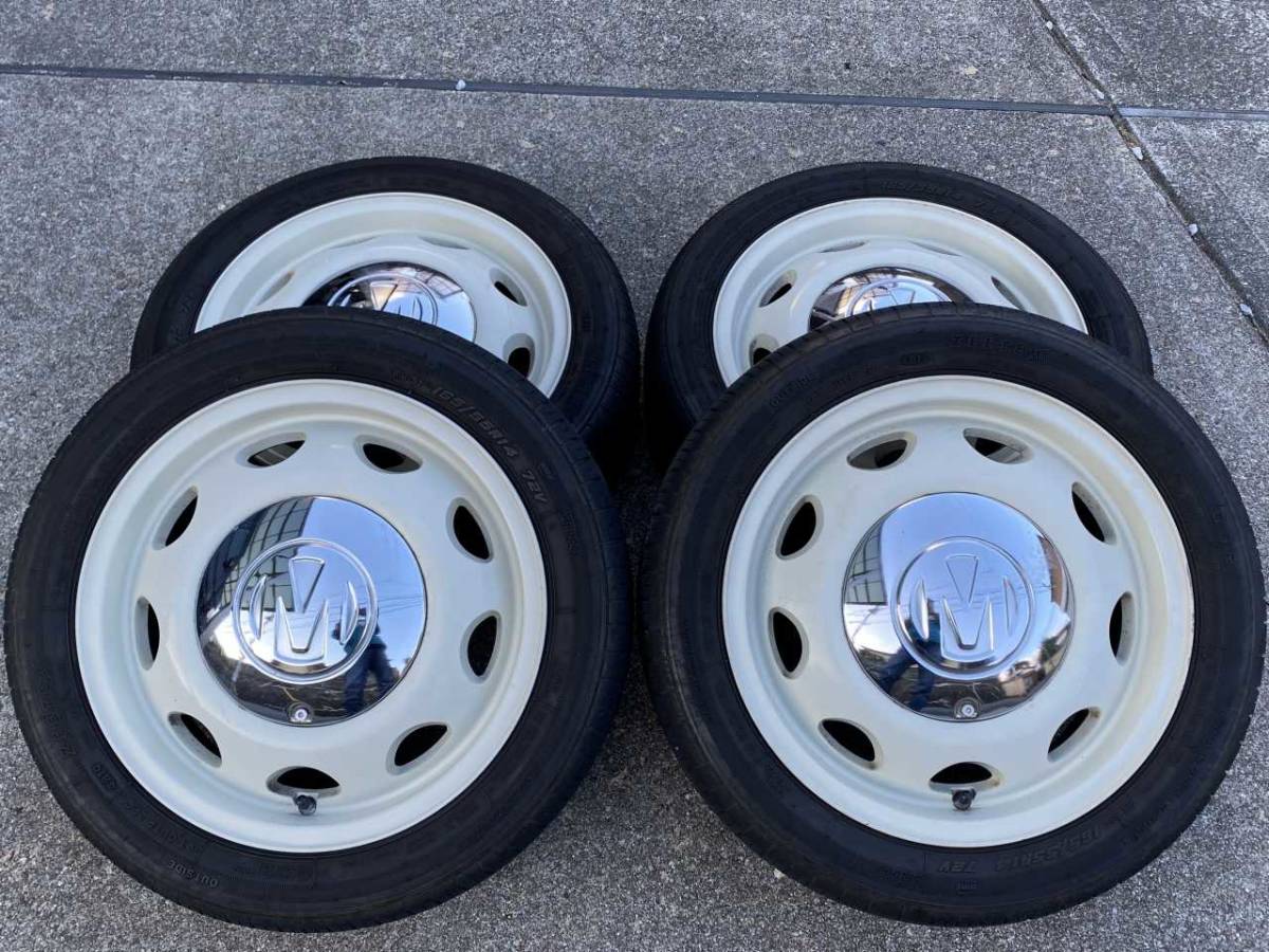 クリムゾン ミケロッティ 14×5J PCD100 110/4Ｈ ET47 + 165/55R14 中古4本_画像1