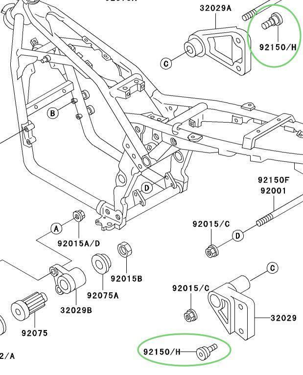 【送料無料】カワサキ純正新品ゼファー400 / 550 ステッププレートボルト(BEET エンジン カバー ブレーキ ペダル リアマスター フレーム )2_画像2