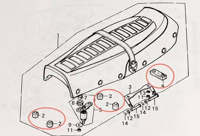 【送料無料】ホンダ純正新品 旧CB400F/CB350F/純正 新品シートクッションラバーセット(シートゴム ダンパー408 398 ヨンフォア フォーワン)