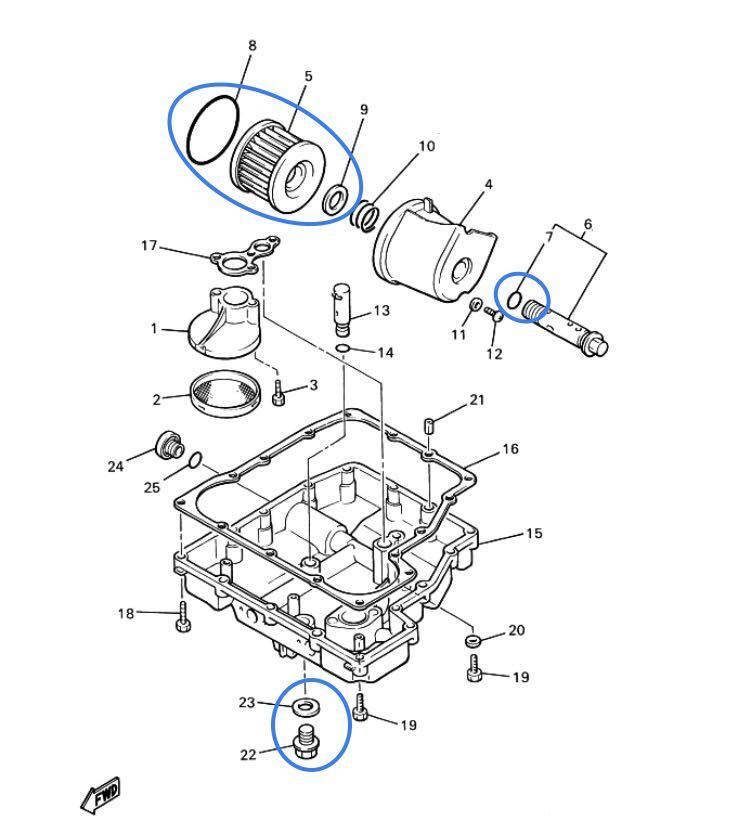 【送料無料】ヤマハ純正XJR1300 XJR1300SP オイルフィルター ドレンボルト パッキンセット(ガスケット エレメント スペシャル )2_画像2