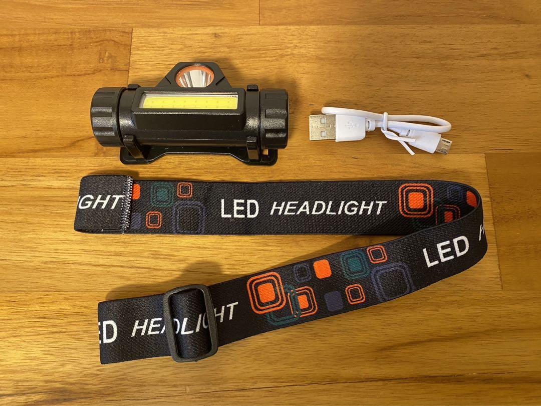 LEDヘッドライト2個セット ランプ USB充電式 強力 小型 キャンプ 登山_画像9
