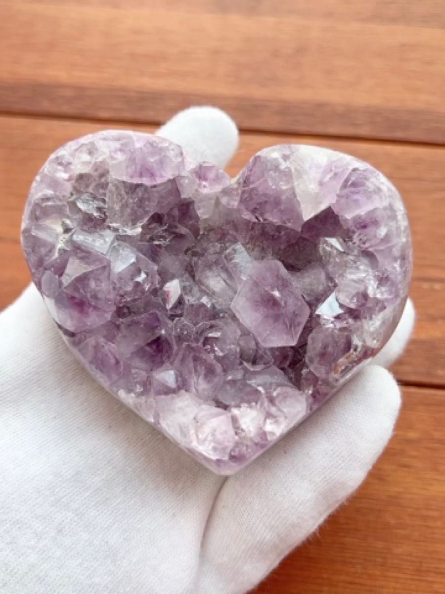 パワーストーン/アメジストハートクラスター 紫水晶 天然石 ブラジル産