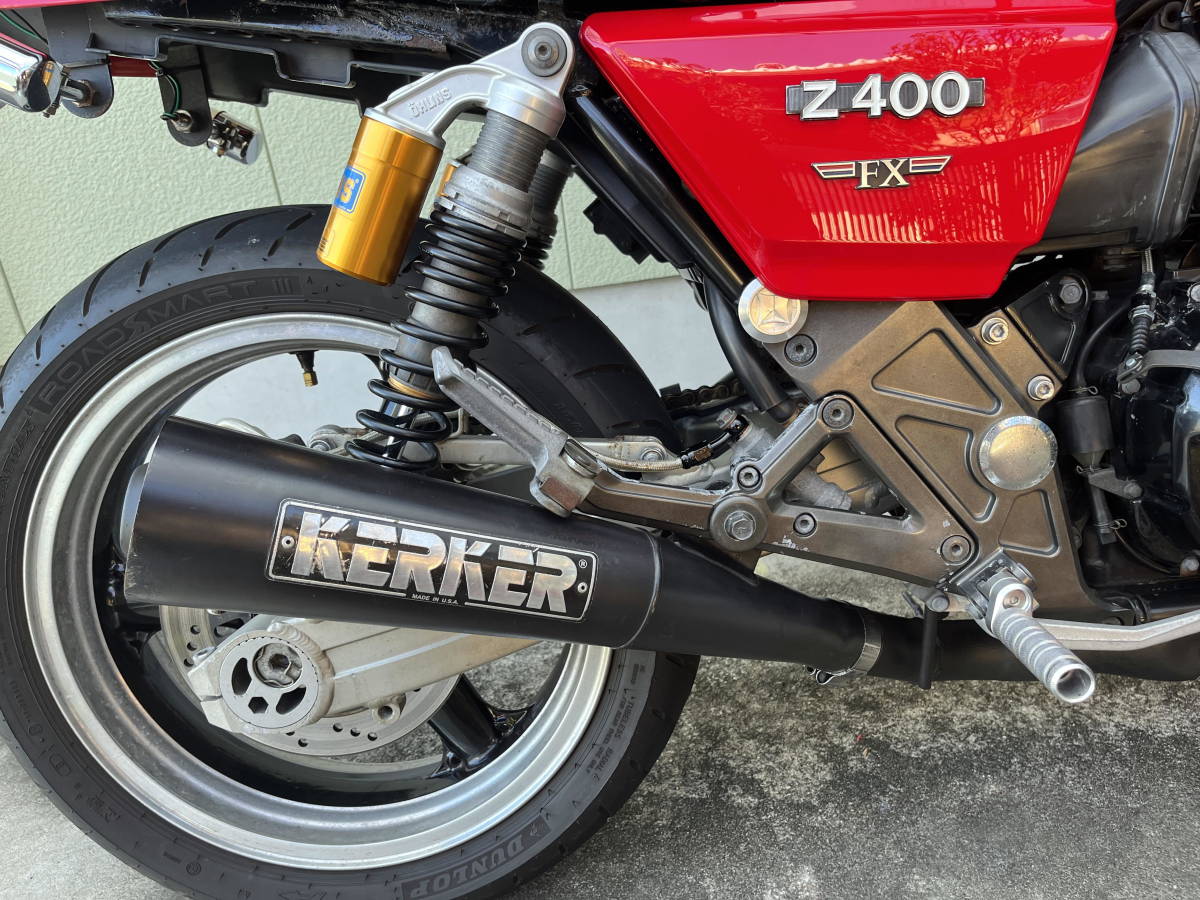 ☆☆ KAWASAKI カワサキ zephyr ゼファー400 ゼファー400χ カイ KERKER カーカー スチール 割カラー付属 メガホンマフラー ブラック ☆☆_画像7