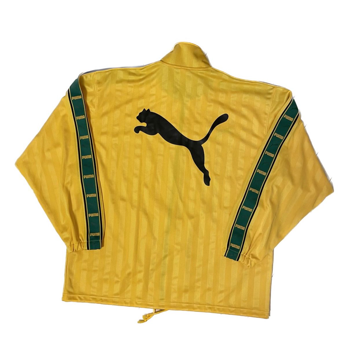 PUMA 刺繍　ビッグロゴ ロゴテープ ジャージ トラックジャケット 黄×緑　 プーマ ジップアップ