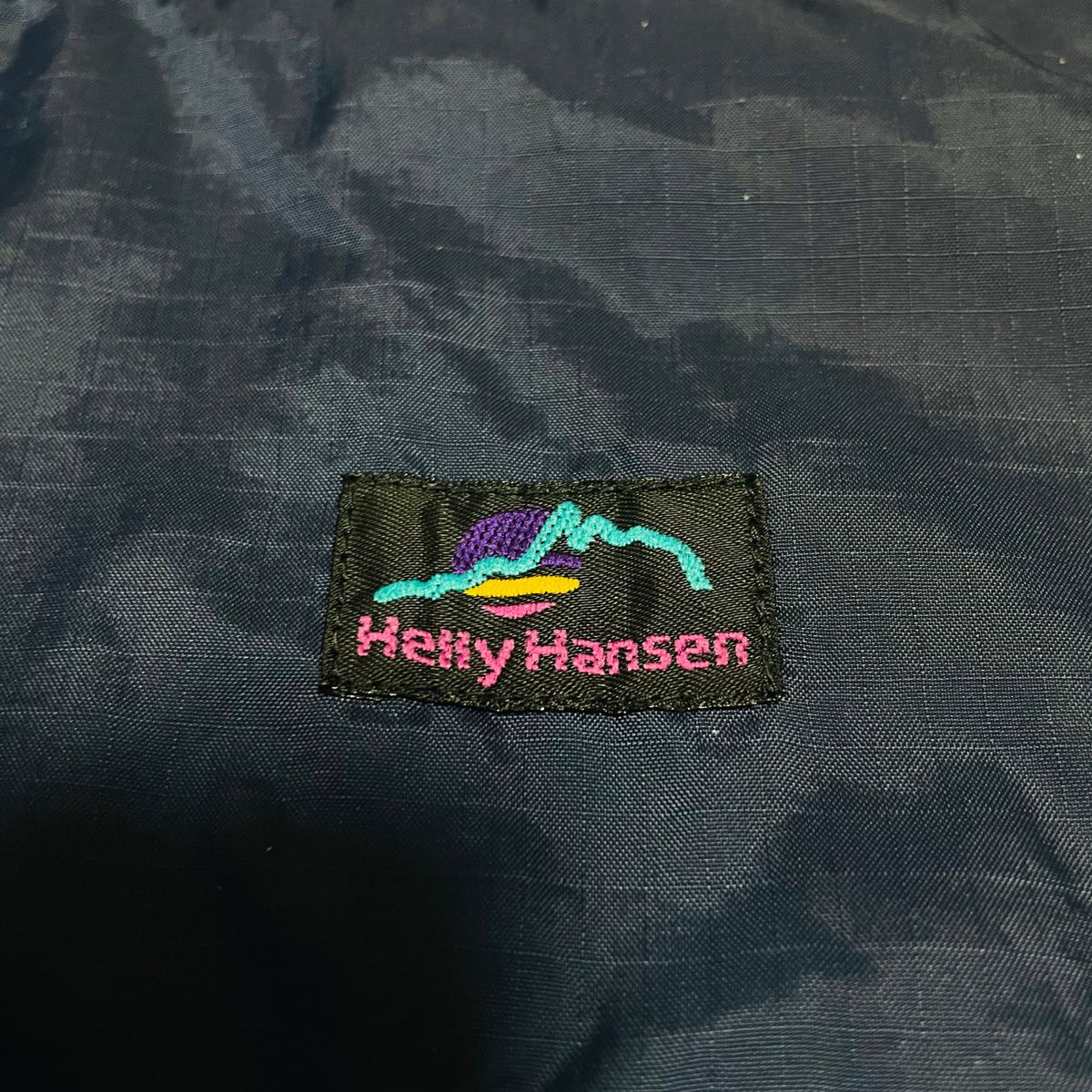 90s Helly Hansen ナイロンジャケット　紺　緑　フーディ　ジップアップ　パーカー ウインドブレーカー 