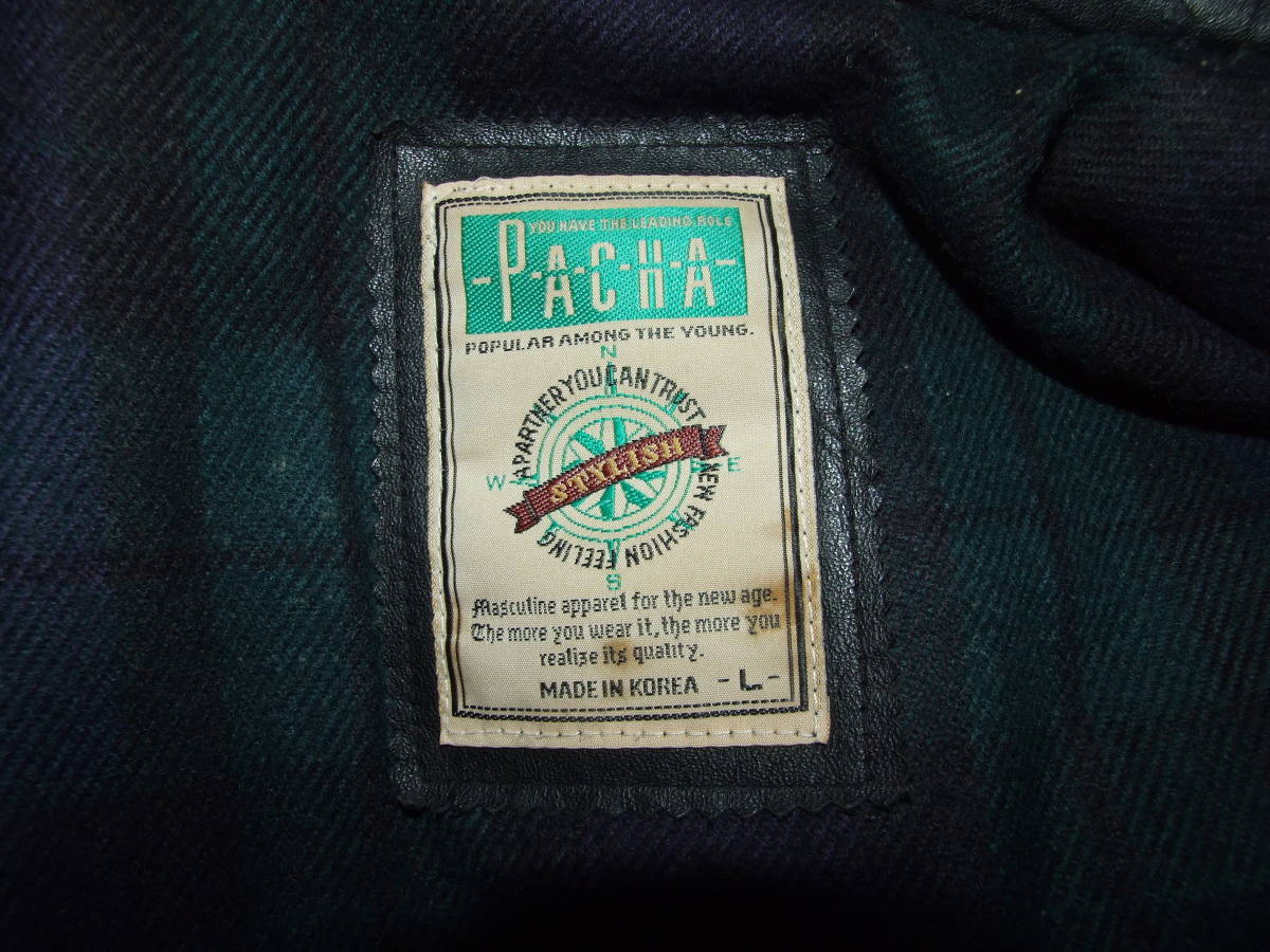 vintage!PACHA/フード付きレザージャケット*size L*革コートカーコートフィールドジャケット*OLDヴィンテージ*70's80's_画像8