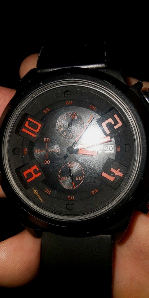 Megir  メンズ腕時計  ブラック(稼働品)訳アリ