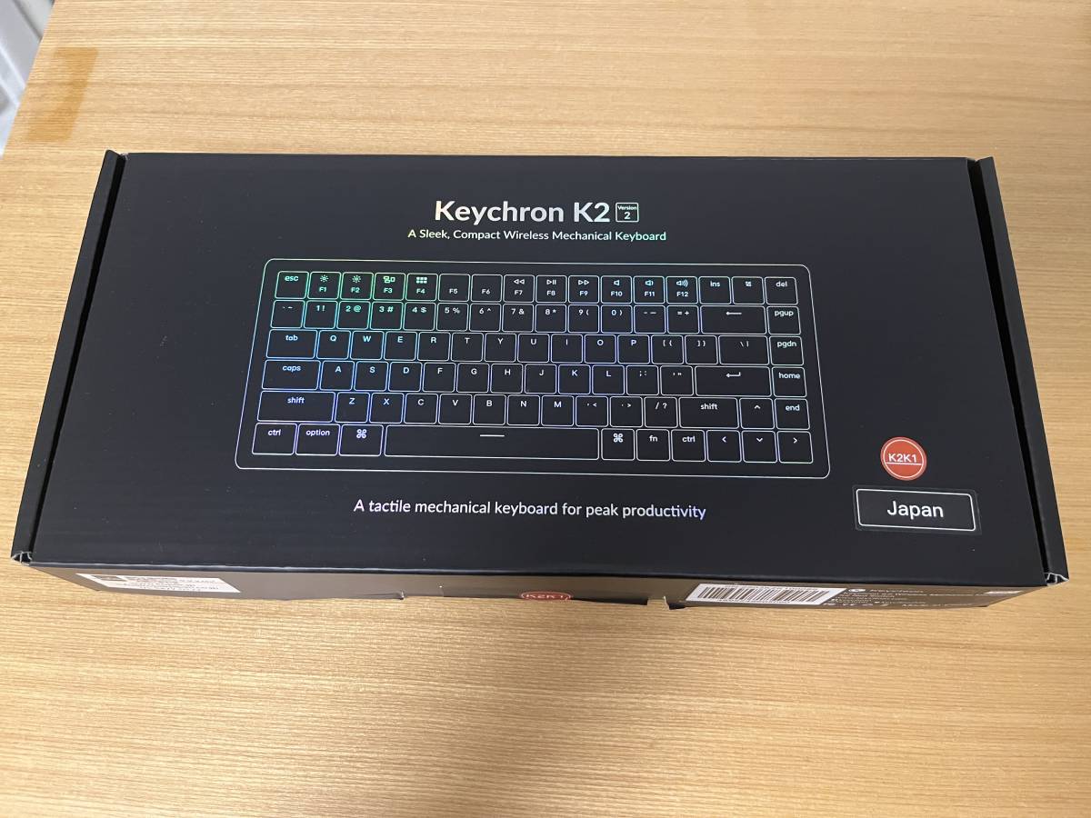 Keychron K2 ワイヤレスメカニカルキーボード(USB接続も可) 赤軸　US配列　バックライトなし(non-backlight) Mac Windows 中古_画像1