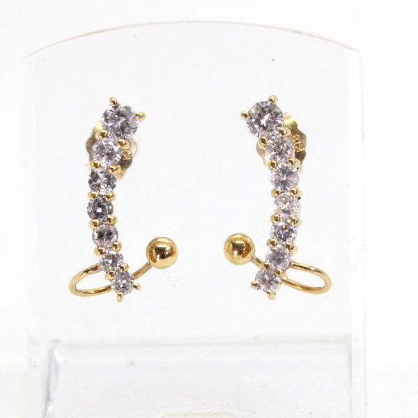 ベストセラー ◎中古美品◎18金 ダイヤ 計 1.00ct ピアス イエローゴールド台