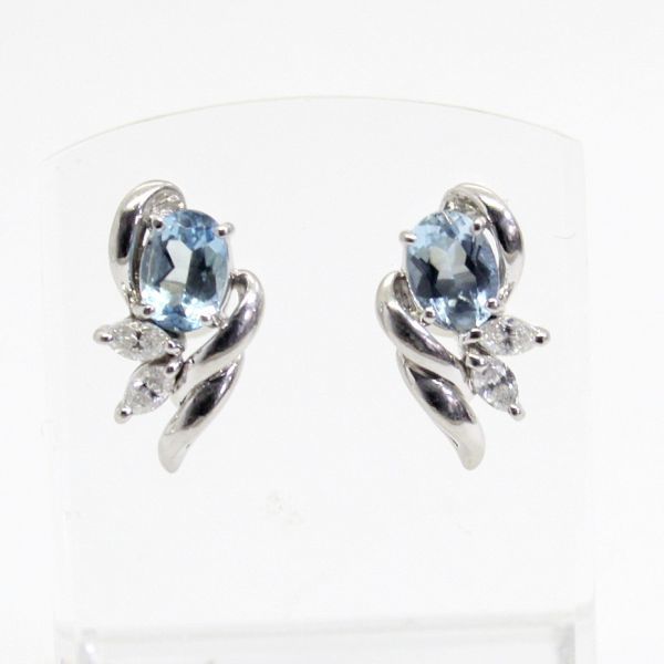 【楽天スーパーセール】 ◎中古美品◎SEIKO プラチナ アクアマリン 1.49ct ダイヤ ピアス アクアマリン