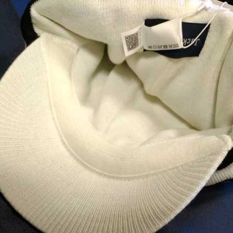 新品正規品 ジャックバニー パーリーゲイツ ニット帽 ニットキャップ 男女兼用フリーサイズ ホワイト ボンボリ 暖かい 送料無料_画像8